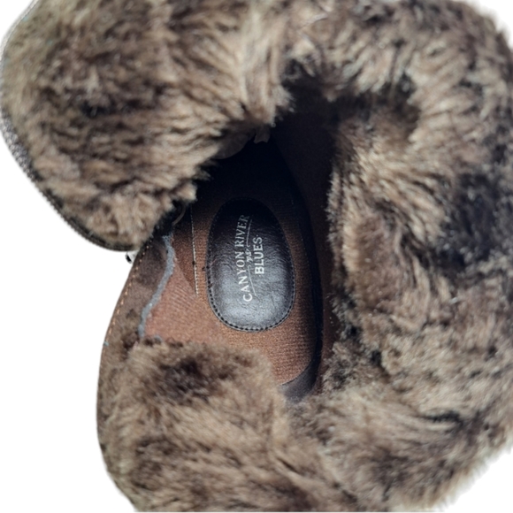 Canyon River Blues Suede Fur Lined Knee High Winter Women's Brown Boots 8 1/2 - Picture 10 of 16
